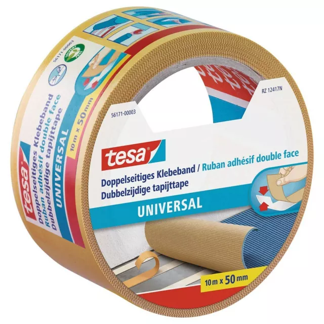 3 X Tesa® Doppelseitiges Klebeband universal 10m x 50mm 56171 Klebemittel