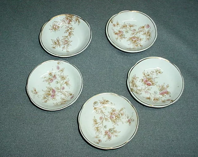 Vintage set of 5 Johnson Bros Royal Semi Porcelain England Butter Pats Plates Ro