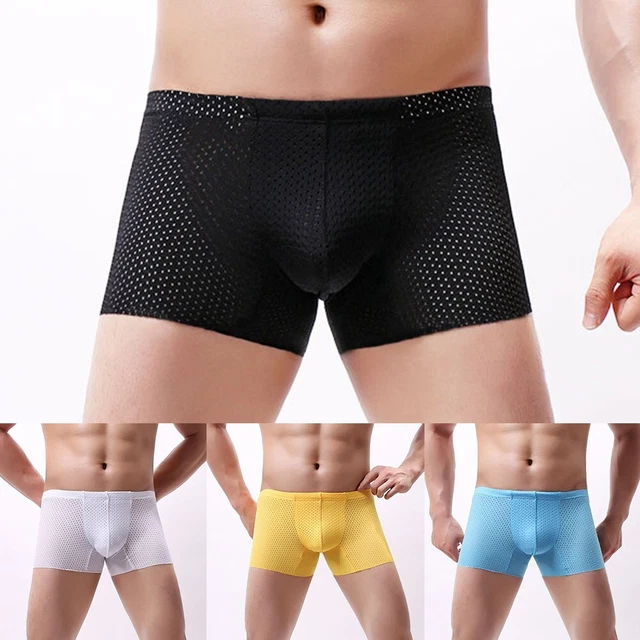 Herren Slips Unterwäsche Täglich Modisch Nylon Low Rise Slips Trunks Knopf