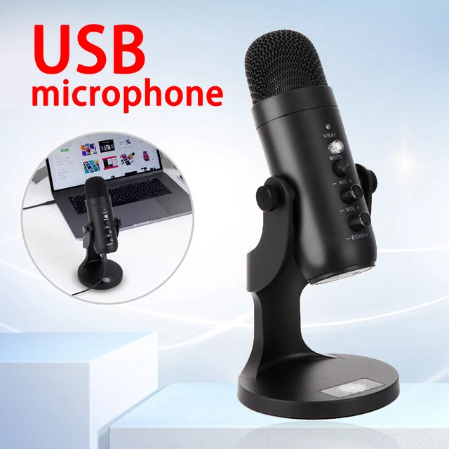 COMPACT USB CONDENSER Microphone Cardioid Mic Studio Recording for