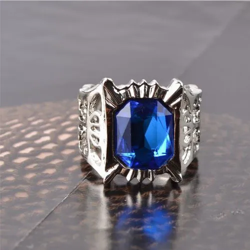 Anime Black Butler Ciel Phantomhive Blue Crystal Ring Cosplay Costume Props Gift