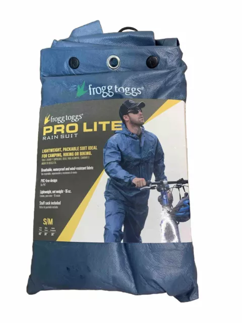 FROGG TOGGS Small/Medium Pro-Lite Waterproof Rain Suit Jacket & Pants. Blue