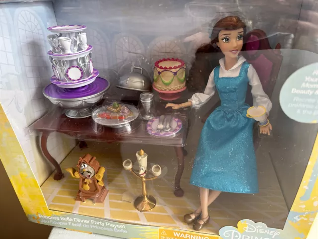 Disney Store Beauty & The Beast Belle Dinner Party Doll Playset Gift