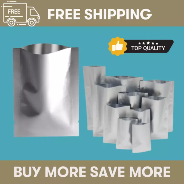 Silver Aluminium Mylar Heat Seal Foil Bags Pouches Sachets Foodgrade Smellfree