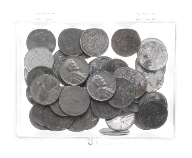 1943 STEEL Lincoln Wheat Cent WWII - 100 Coins  'Silver' 2 Rolls Collection Lot