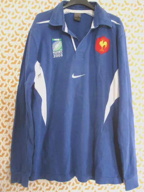 Maillot Rugby Equipe QUINZE de FRANCE World Cup 2003 Coton Nike Vintage FFR - XL