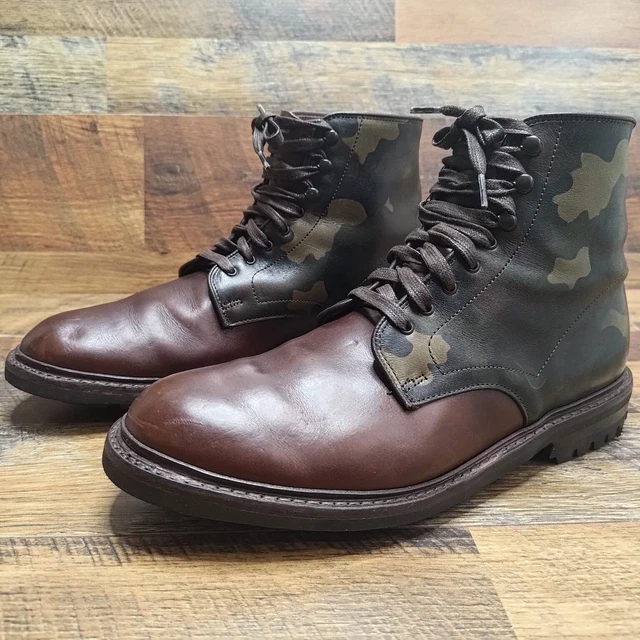 Allen Edmonds Mens Higgins Mill Leather Green Camo Brown Lace Up Derby Boot Sz14 Allen Edmonds Mens Higgins Mill Leather Green Camo Brown  main image 4