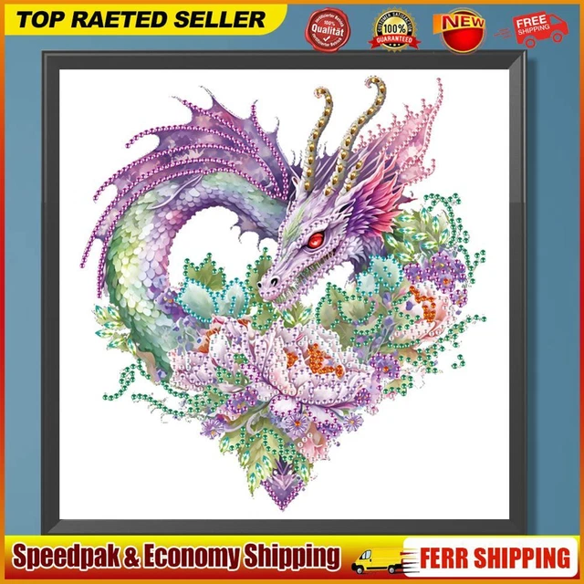 5D DIY Partial Special Shaped Drill Diamond Painting Kit Dragon Home Decoration