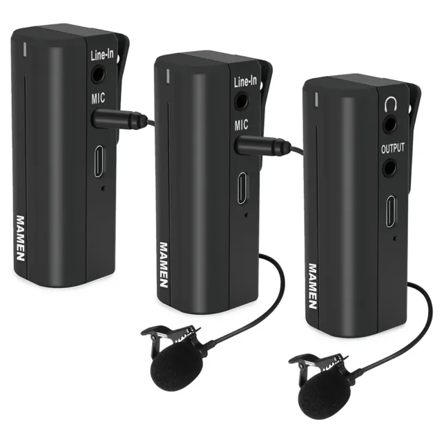 MAMEN WMIC-5G Pro K2 1-2 Drahtloses 2,4-GHz-Dual-Lavaliermikrofon-Set für Videos