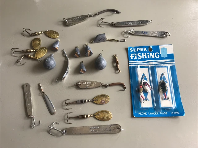 Lot Ancien De Cuillères Plomb Pour Pêche - Leurres Snack Yann Mepps Super Fishing - Vintage
