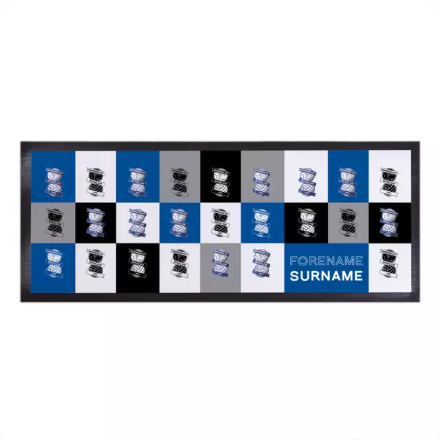 Birmingham City FC Officially Licensed - Chequered - Personalised Bar Runner