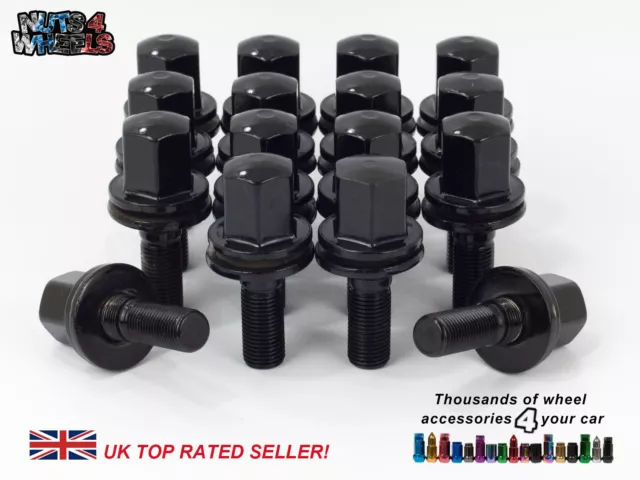 16x Flat Seat Wheel Bolts fits Genuine Peugeot 205 1983 to 1996 Alloys M12x1.25