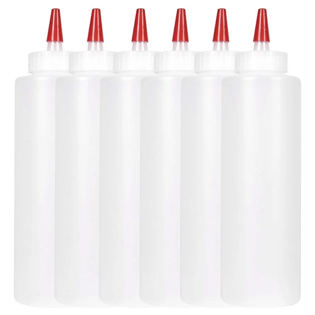 6PC Squeeze Squirt Condiment Bottles for Sauces - 16 Ounce - Perfect ContainerR9