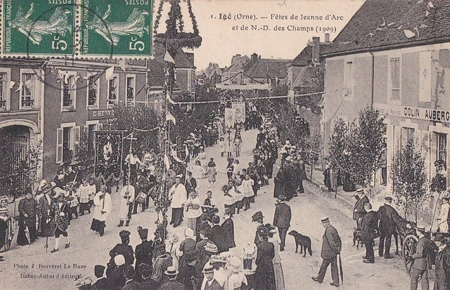 CPA 61 ORNE Env. Mortagne Perche Ceton IGE FêtesJEANNE D'ARC & ND des CHAMPS1911
