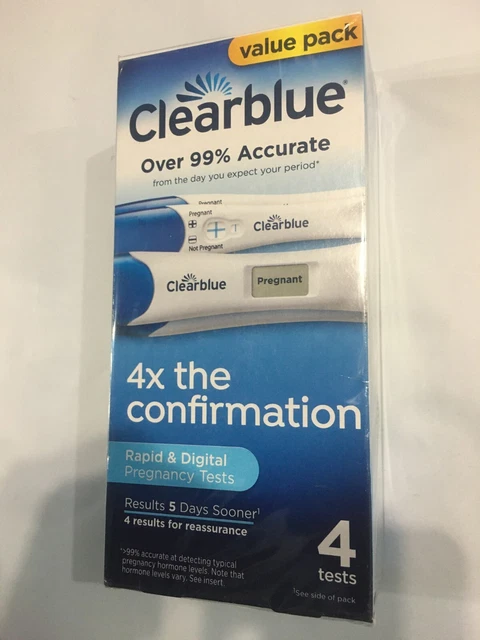 Clearblue Digital & Rapid Pregnancy 4 Tests Expiration: 08/2025