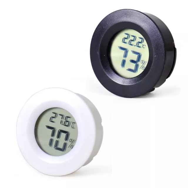 Mini Round Cigar Humidor LCD Digital Humidity Hygrometer Temperature Thermometer 2