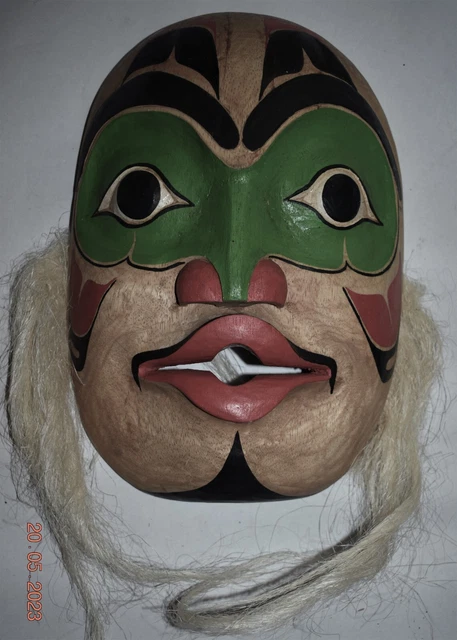ORIG $399 NORTHWEST COAST SHAMAN MASK, hair 16"