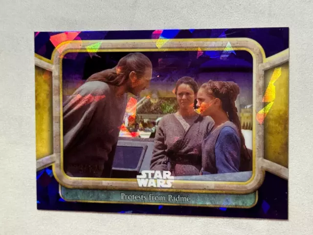 2024 Topps Chrome Star Wars Sapphire Purple Protests from Padme /125 #49