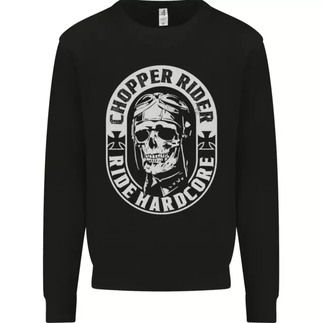 Biker Chopper Rider Motocicletta Uomo Felpa Maglione