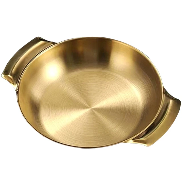 Pentola In Acciaio Inox Per Frutti Di Mare E Fritti - Doppio Manico, Fondo Piatto 28 Cm - Colore Oro - Foto 13