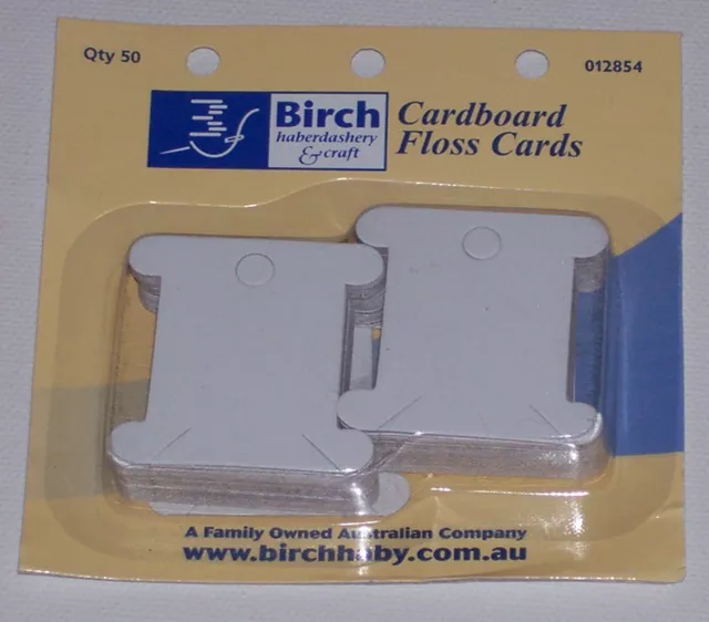 Birch Cardboard Floss Bobbins - 50 Pack