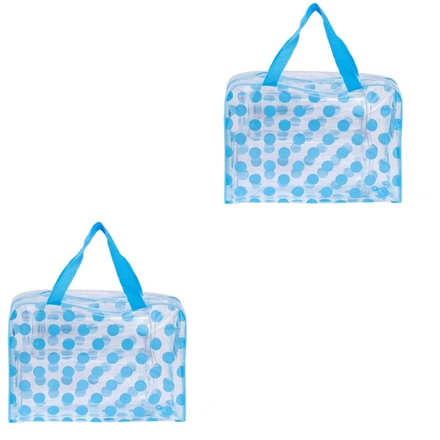 2 Pc Makeup Bags Organizer Foldable Cosmetic Cases Travel Storage Dot