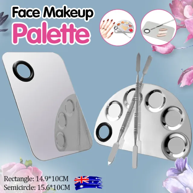 Stainless Steel Cosmetic Face Makeup Palette Spatula Foundation Mixing Tool AU