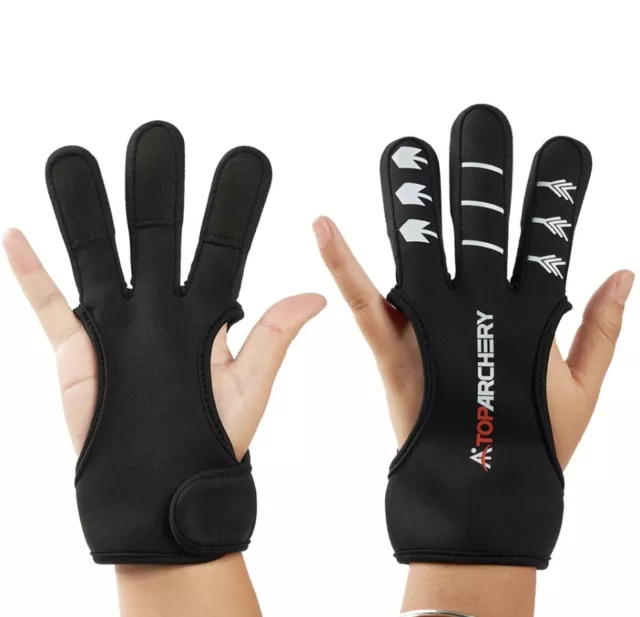 S-XL Tiro con arco 3 dedos Finger Guante protección equipo tiro con arco caza 2