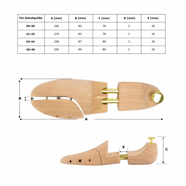 Embauchoirs de chaussures en bois de cèdre pour femmes et hommes 39-46 Edaygo 3