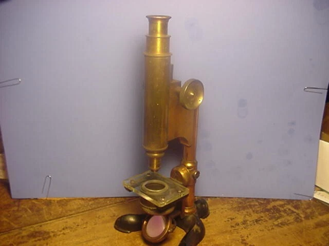 Antique Bausch & Lomb Brass Microscope; “Pat. Oct. 3, 1876 & Oct. 13, 1885”.