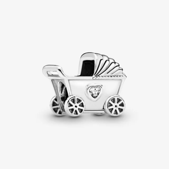 PANDORA Baby Pram Silver Charm - 792102CZ