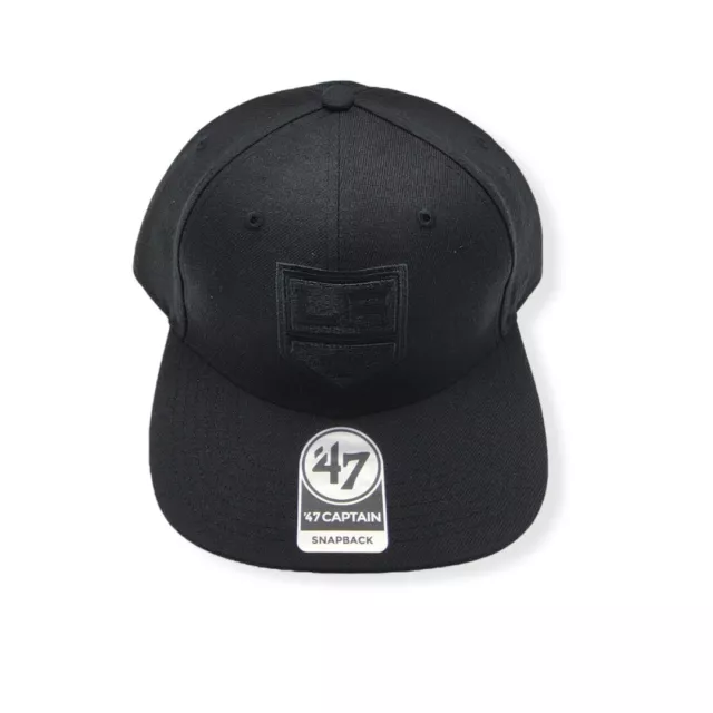 '47 Los Angeles Kings Captain No Shot Black Logo Adjustable Snapback Hat Cap