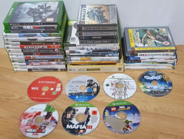 39x PS1  PC PS4 XBOX 360 XBOX One Wii   mixed games job lot  (39 games)