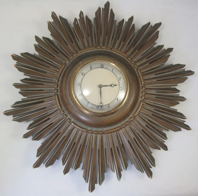 VINTAGE SUNBURST CLOCK Smiths England To Repair / Convert 96.28