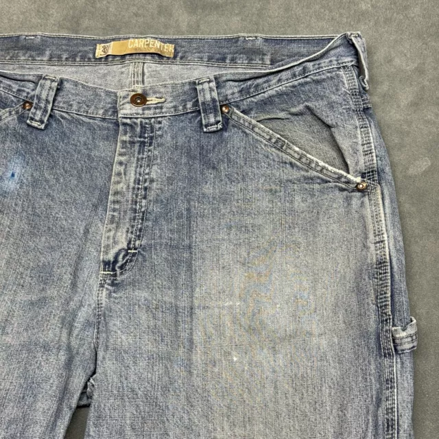 LEE DUNGAREES BAGGY Loose Carpenter Jeans Mens 36x32 Distressed Denim ...