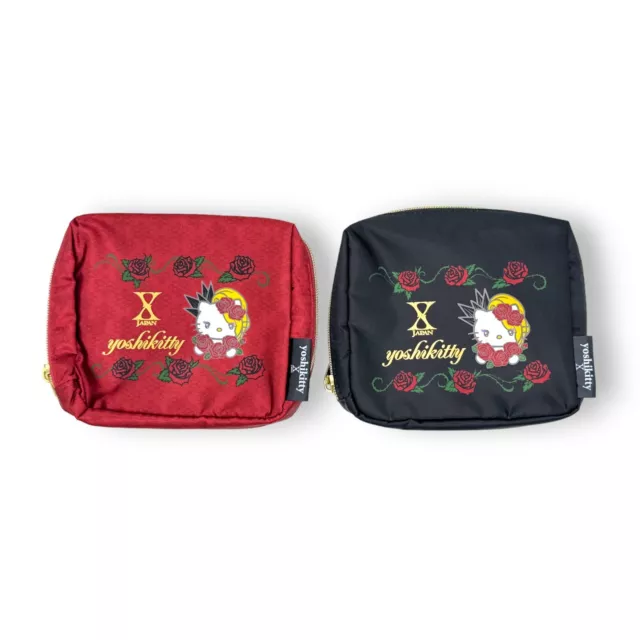 Yoshikitty Makeup Pouch Set of 2 Atari Kuji Prize Hello Kitty X JAPAN Collab