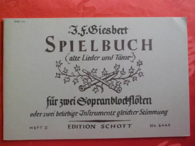 Spielbuch Heft 2 ED 2442 Schott alte Lieder+Tänze für 2 Sopranblockflöten Noten