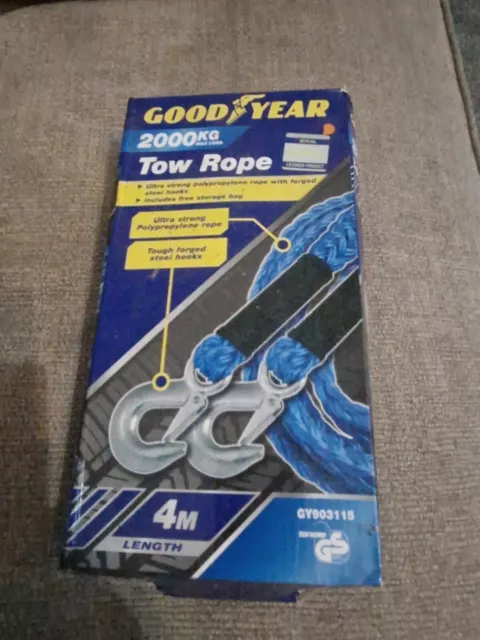 GoodYear corda di traino resistente 4 m auto furgone fai da te recupero veicolo guasto 2000 kg