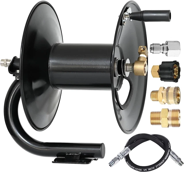 HIGH PRESSURE WASHER Hose Reel 150Ft Heavy Duty Steel Hose Reel Manual
