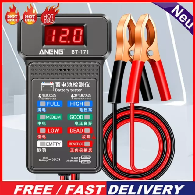 12V Auto Battery Monitor LED Display Battery Monitoring Device for Vehicle Truck