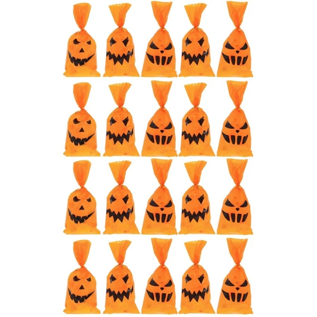200 un. Bolsas de celofán de bolsillo plano de Halloween de juguete bolsas de plástico para bocadillos