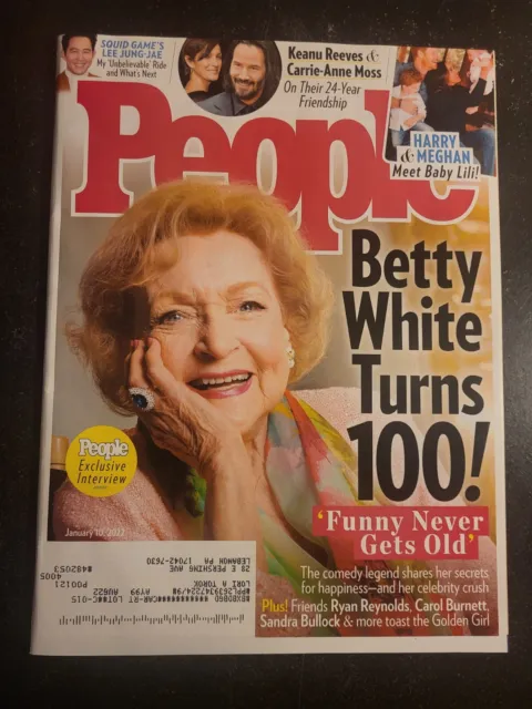 People magazine Jan 2022 Betty White Turns 100 Cover Bagged & Boarded Great Cond