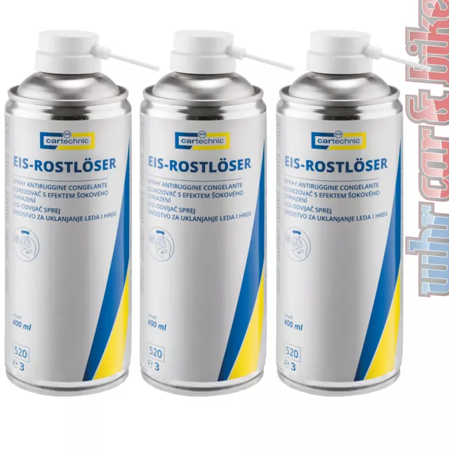 Eis-Rostlöser mit Crackeffekt & Kriechwirkung 3x 400ml Cartechnic Spraydose