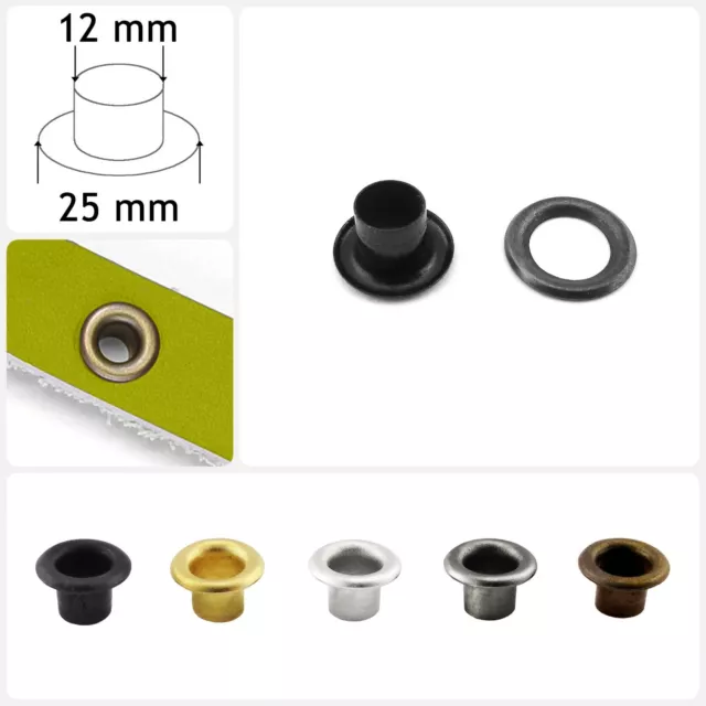 12 mm Brass Eyelets with washers Leather Craft Grommet Banner Rust Proof ANG