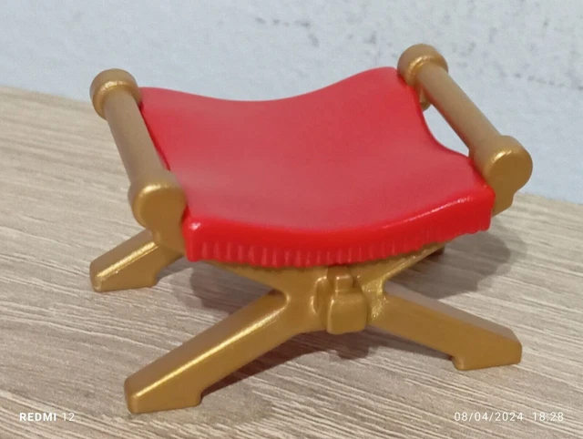 1 PLAYMOBIL Accessoire Château Fort Roi Reine Siège Fauteuil Bleu Foncé - Foto 12