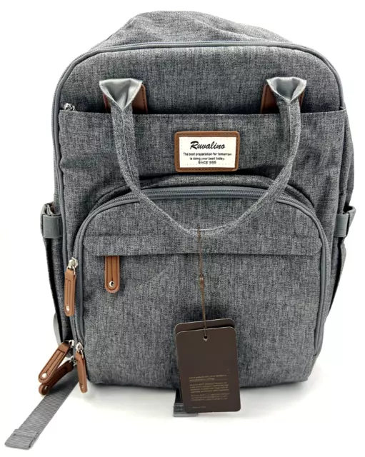 Diaper Bag Mom's Backpack, RUVALINO Multifunction Travel Maternity Baby Bag Grey