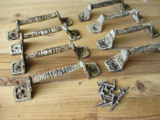 8 Distressed Handles Drawer Cabinet Restoration Hardware Iron Pulls Country