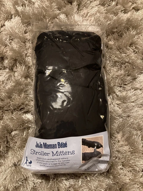 Cochecito de cochecito Jojo Maman Bebe guantes nuevo con etiquetas lana negra