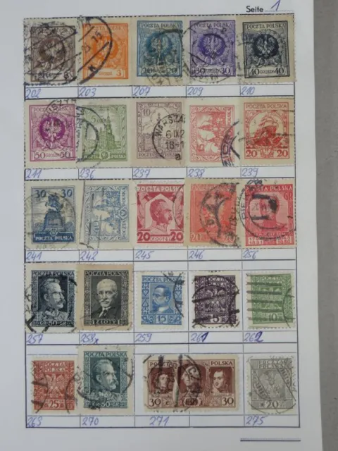 Polen Briefmarken gest. 20 Seiten Auswahlheft Nr. 202-1796 Poczta Polska 1920-66