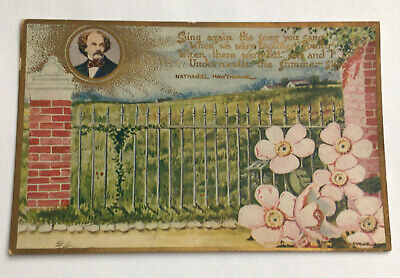 1910 Postcard Poem Nathaniel Hawthorne Sing Again The Song #1